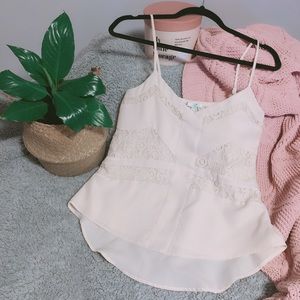 Cream Lace Detail Cami Top